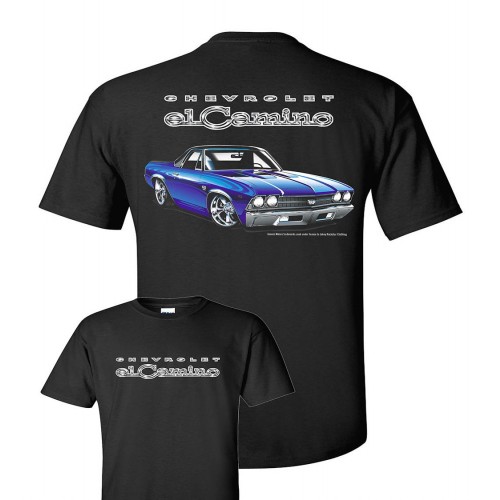 Chevy El Camino Street Customs Retro Pick Up T Shirt Hot Rod.