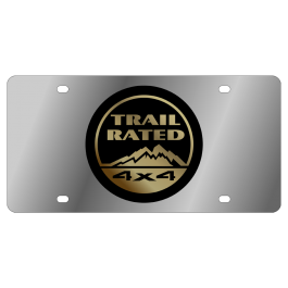 Jeep Trail Rated License Plate with Gold Logo