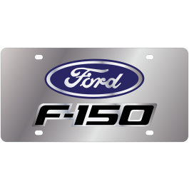 Ford F-150 Stainless Steel License Plate with Mirror Outline
