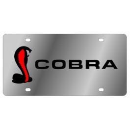 Ford Mustang Cobra Retro Word License Plate 