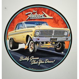 1965 Ford Falcon Gasser Round Sign 14 x 14