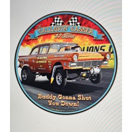 Gallopin' Gasser Vintage Round Sign 14 x 14