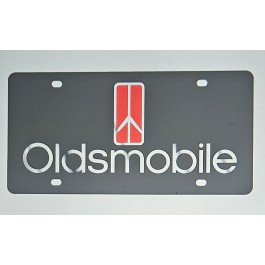 Oldsmobile Rocket Gray Carbon Steel License Plate 