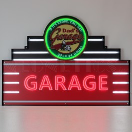 Dad's Garage Art Deco Marquee LED Flex Neon Sign in Steel Can 