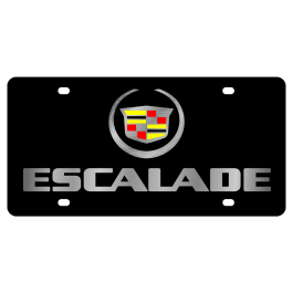 Cadillac Escalade Carbon Steel License Plate Silver Logo