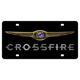 Chrysler Crossfire Carbon Steel License Plate Silver Logo