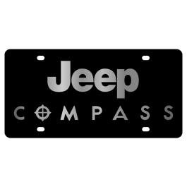 Jeep Compass Carbon Steel License Plate Silver Font