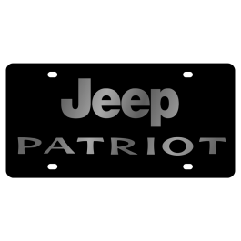 Jeep Patriot Carbon Steel License Plate Silver Font