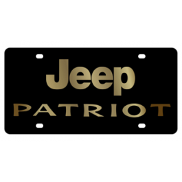 Jeep Patriot Carbon Steel License Plate Gold Font