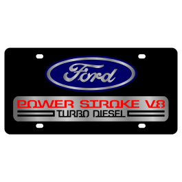 Ford Power Stroke V8 Carbon Steel License Plate