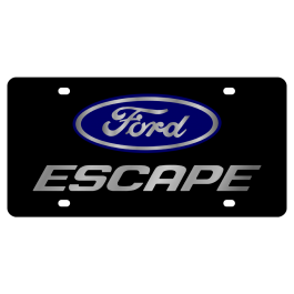 Ford Escape Carbon Steel License Plate Silver Font