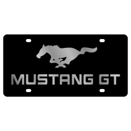 Ford Mustang GT Carbon Steel Silver License Plate