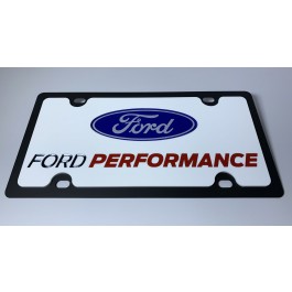 Ford Performance White Carbon Steel License Plate