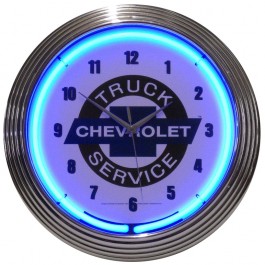 Chevy Trucks Service Neon Clock