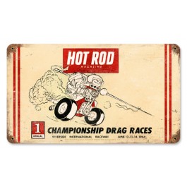 "Championship Drag Racing At Riverside Raceway 1964" Vintage Sign from our Hot Rod Magazine Collection