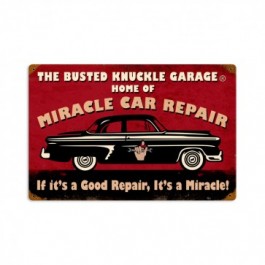 Vintage Miracle Car Repair Sign by Busted Knuckle 18 x 12
