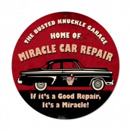 Miracle Car Repair Sign by Busted Knuckle 14 x 14