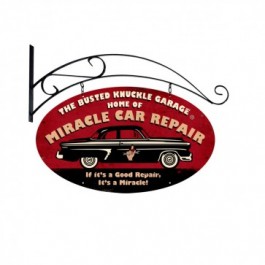 Miracle Car Repair Sign by Busted Knuckle 24 x 14