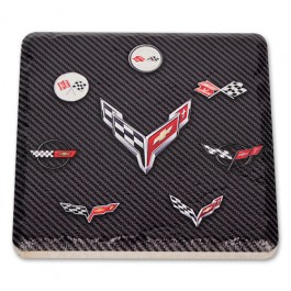 Corvette Generations Flags Stone Coaster