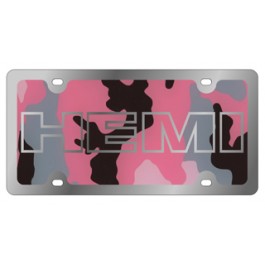HEMI outline - License Plate - Stainless Style