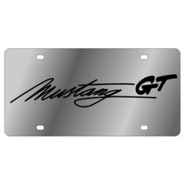 Ford Mustang GT Script Stainless Steel License Plate