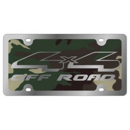 Camo 4x4 Offroad - License Plate - Stainless Style