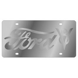 Ford V8 License Plate - Stainless Style