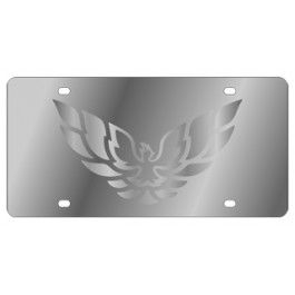Pontiac Firebird License Plate with White Logo