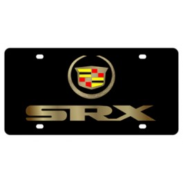 Cadillac SRX Lazer-Tag License Plate Gold Logo