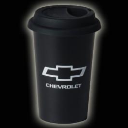 Chevy Coffee Mug Tumbler with Chevy Bowtie