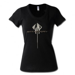 Ladies Corvette Stingray T Shirt with Rhinestones