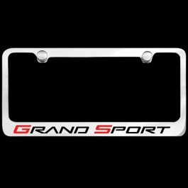 Corvette Grand Sport License Plate Frame - Chrome