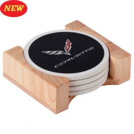 C7 Corvette Flag Stone Coaster Set