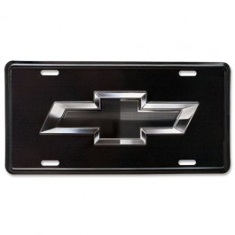 Chevy Black Bowtie License Plate