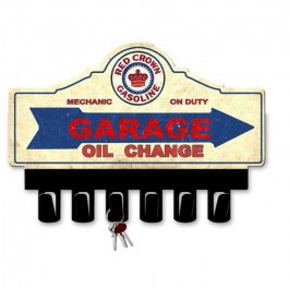 Red Crown Gasoline Key Hanger Vintage Sign