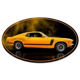 Mustang 1970 Yellow Boss 302 Fastback Oval Sign
