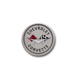 EARLY CORVETTE CROSSFLAGS TIN SIGN