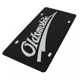 Oldsmobile Retro Scripts Carbon Steel License Plate 