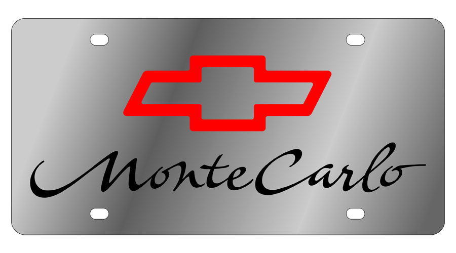 Chevy Monte Carlo License Plate with Red Bowtie