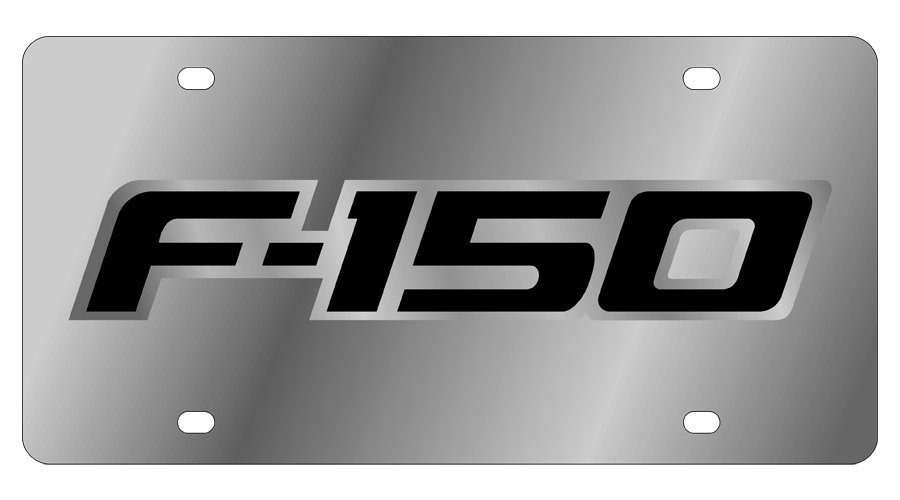 Ford F-150 Badge License Plate with Mirror Outline
