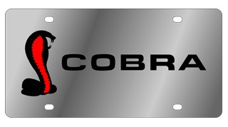 Ford Mustang Cobra Retro Word License Plate 