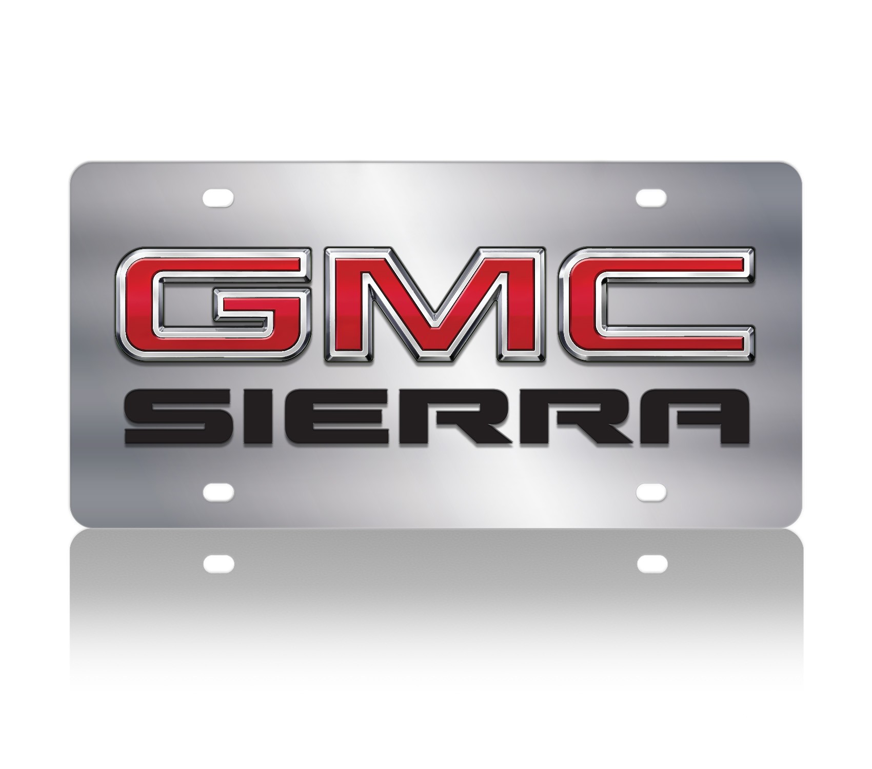 GMC Sierra Logo Stainless Steel License Plate 