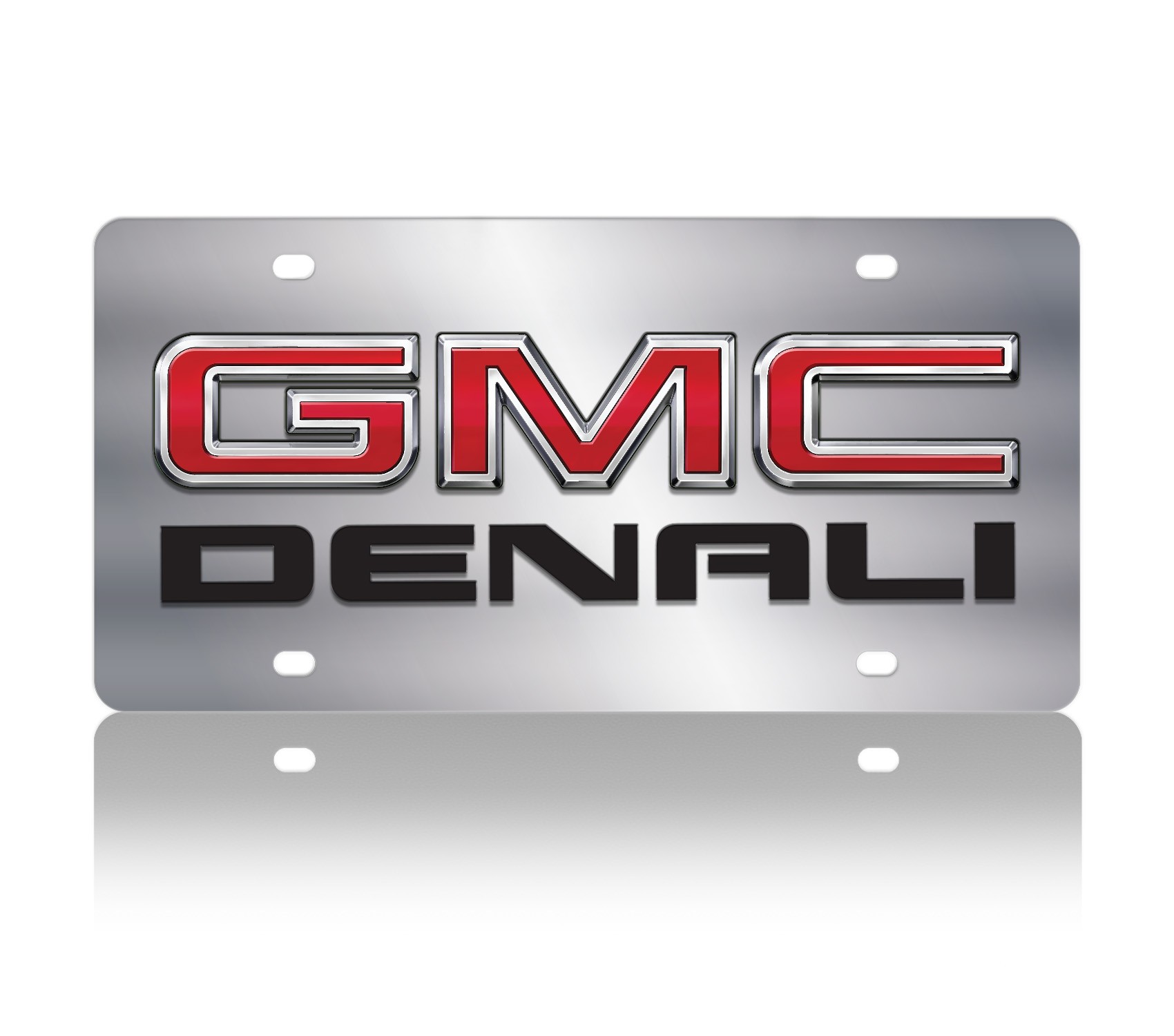 GMC Denali Logo Stainless Steel License Plate 