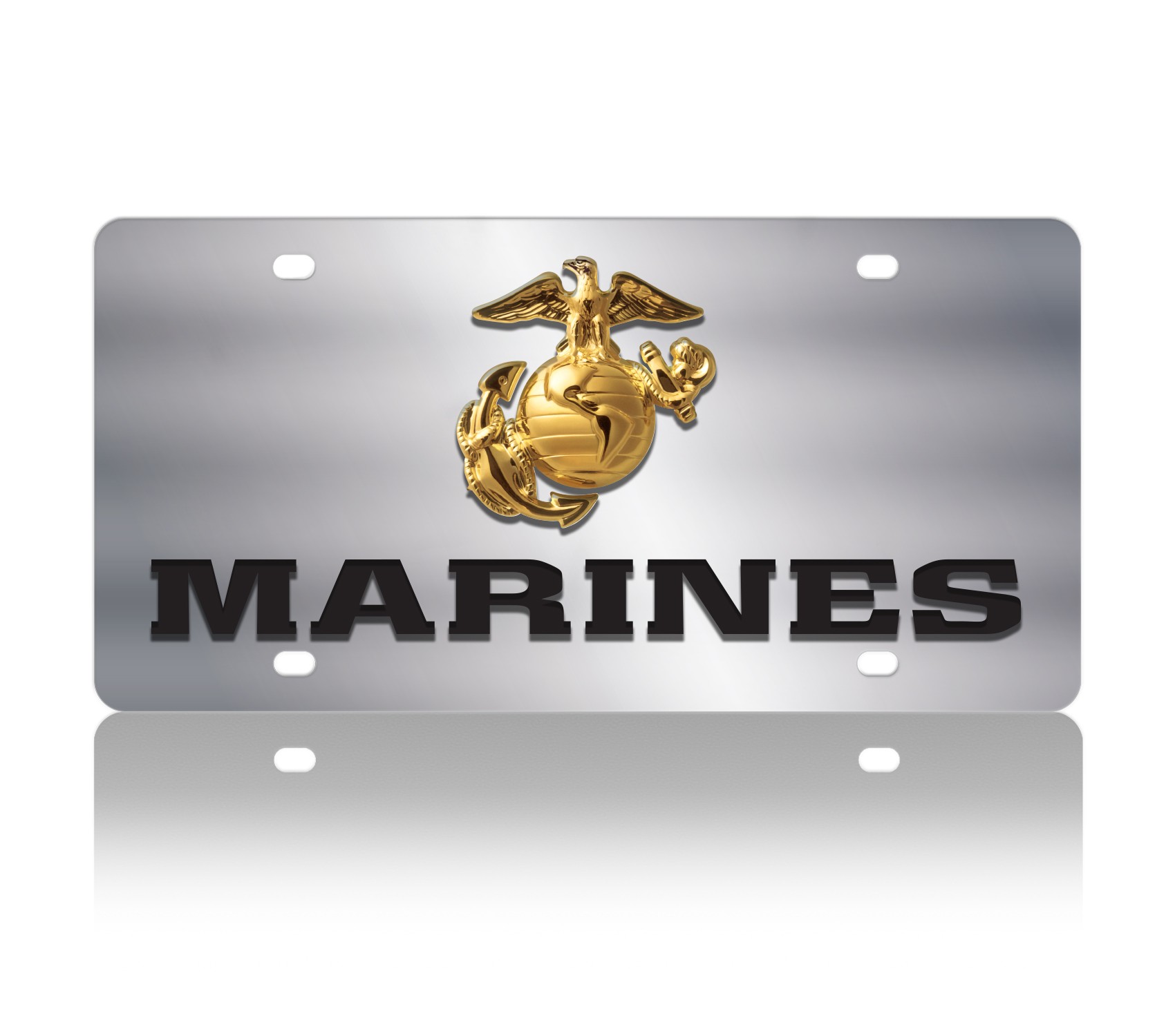 USMC Enlisted Marine Corps Eagle Gold Globe Anchor License Plate