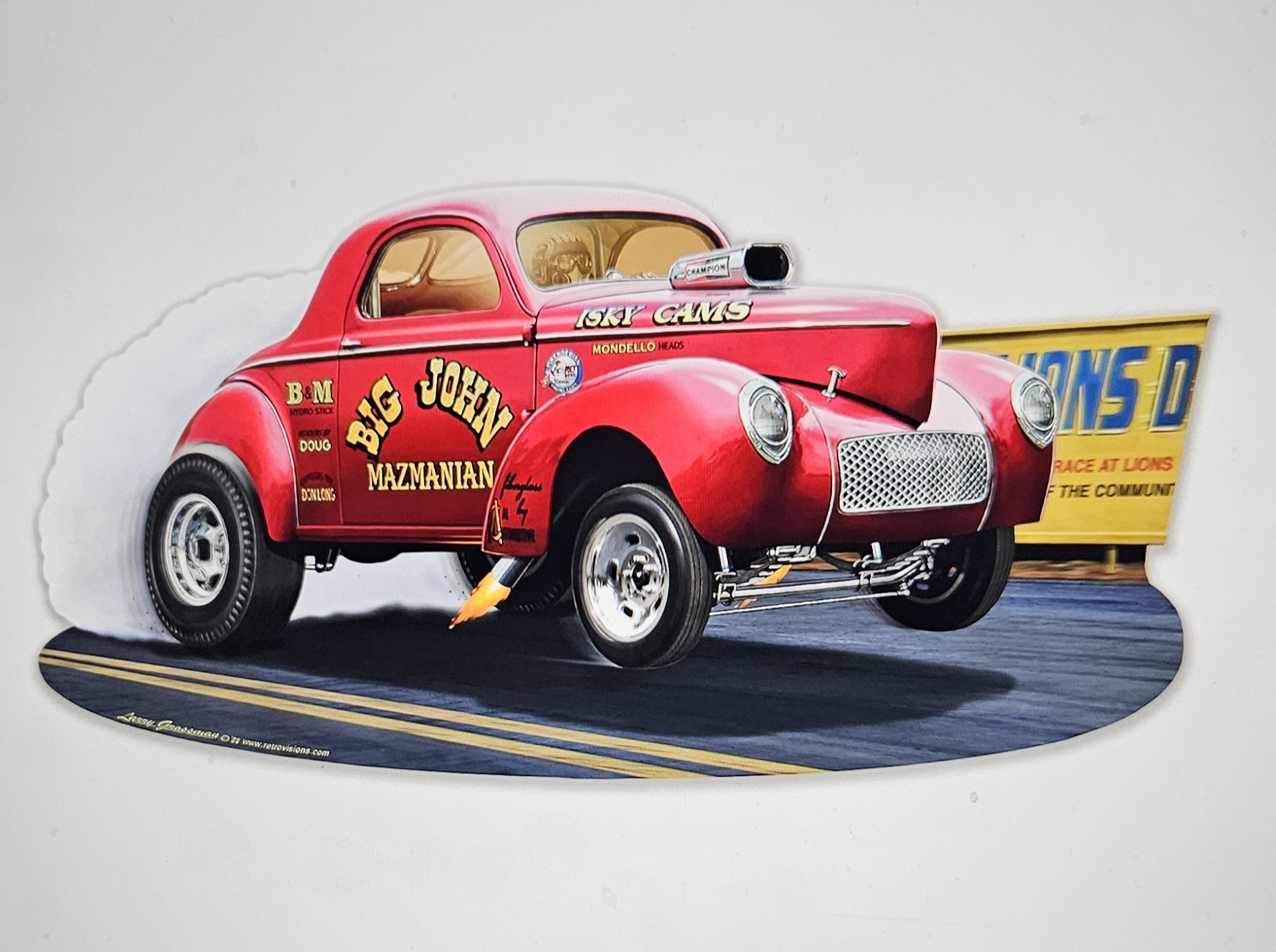 1941 Mazmanisan Willys Gasser Sign 18 x 9