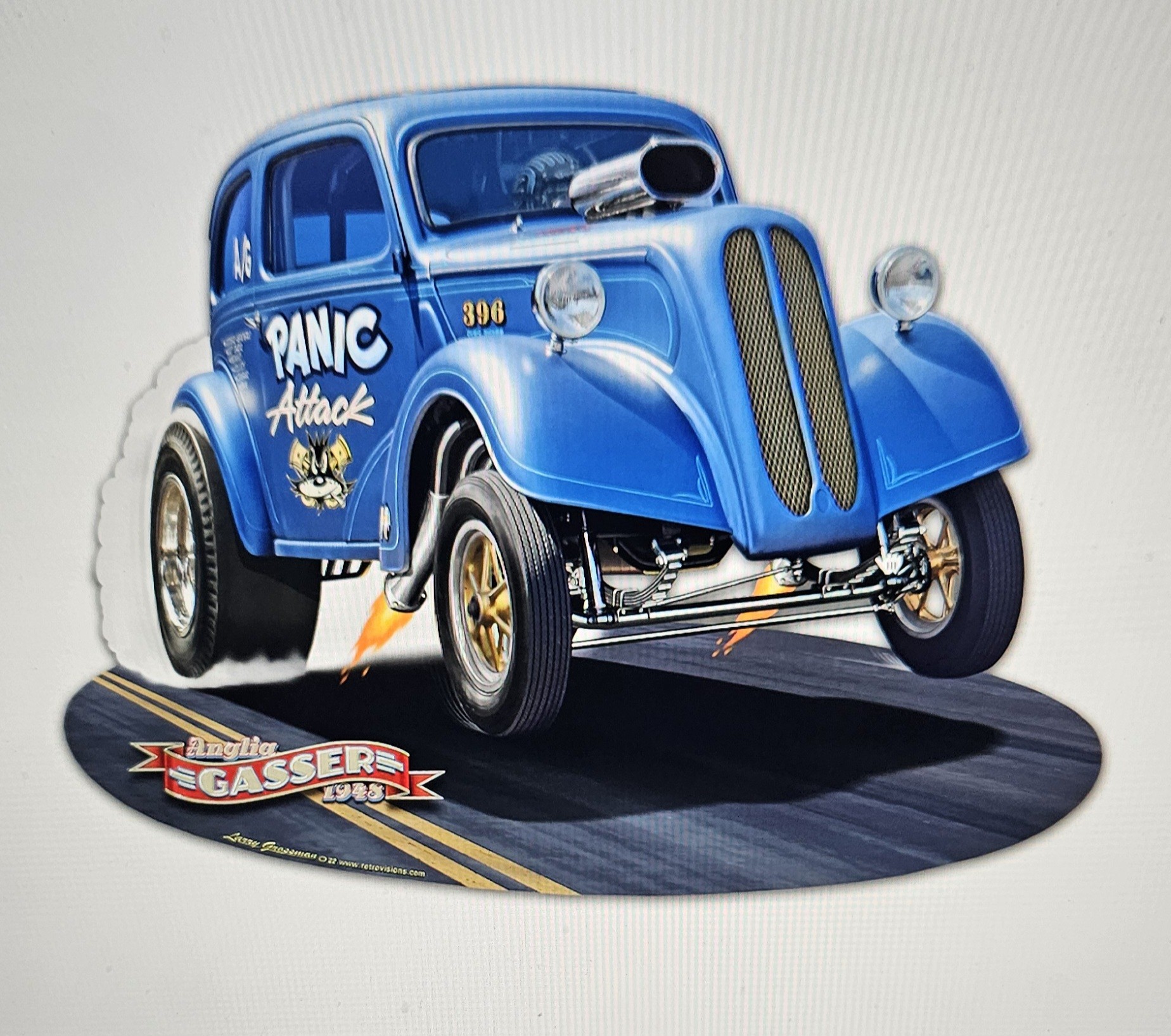1948 Anglian Gasser Metal Sign 22 X 17