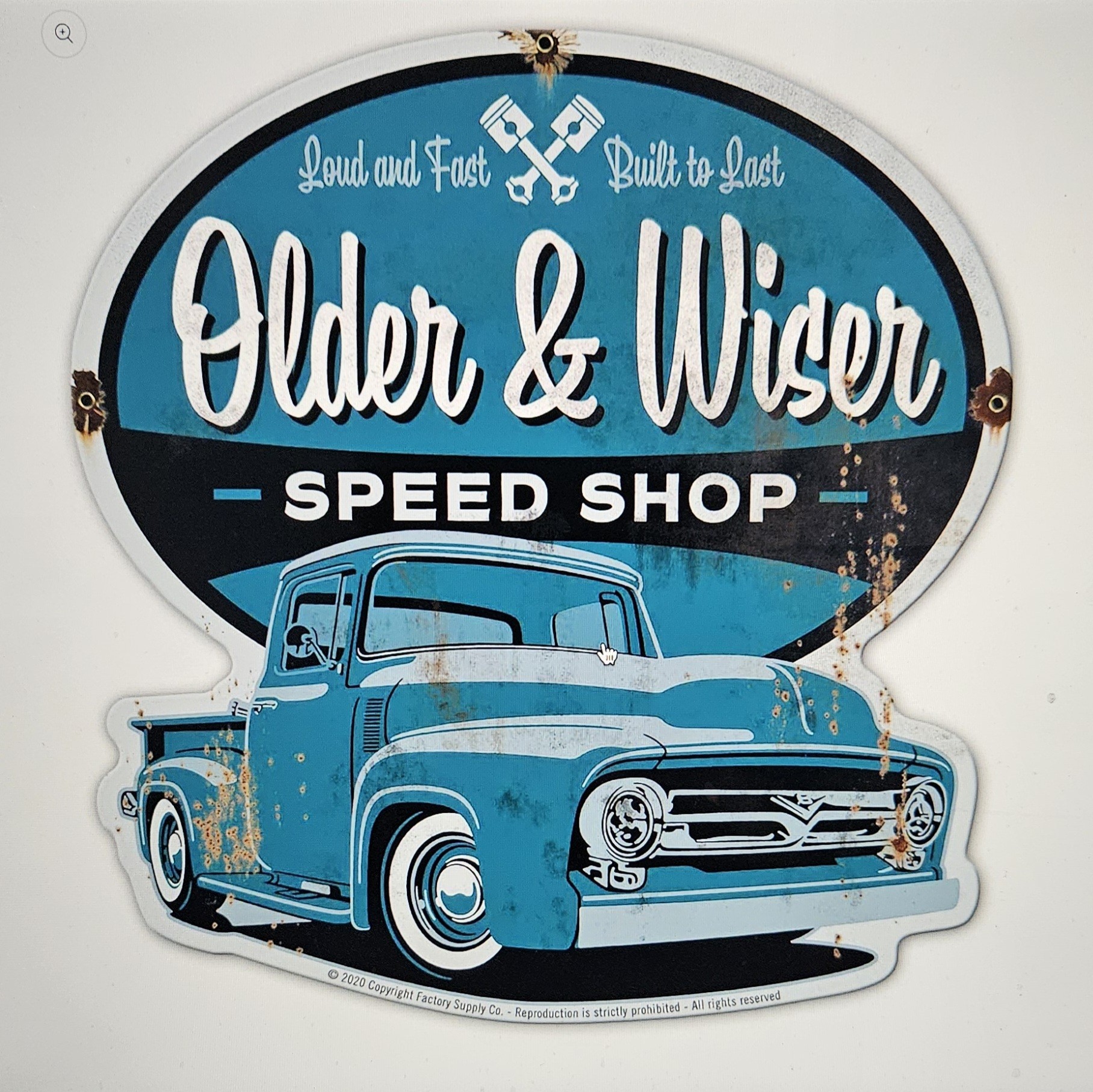 56 Ford Truck Older and Wiser Vintage Metal Sign 15 x 16