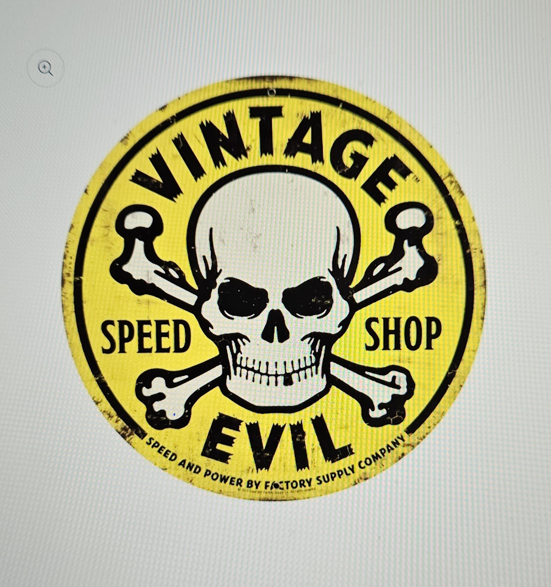 Evil Yellow Skull Vintage Sign 14 x 14