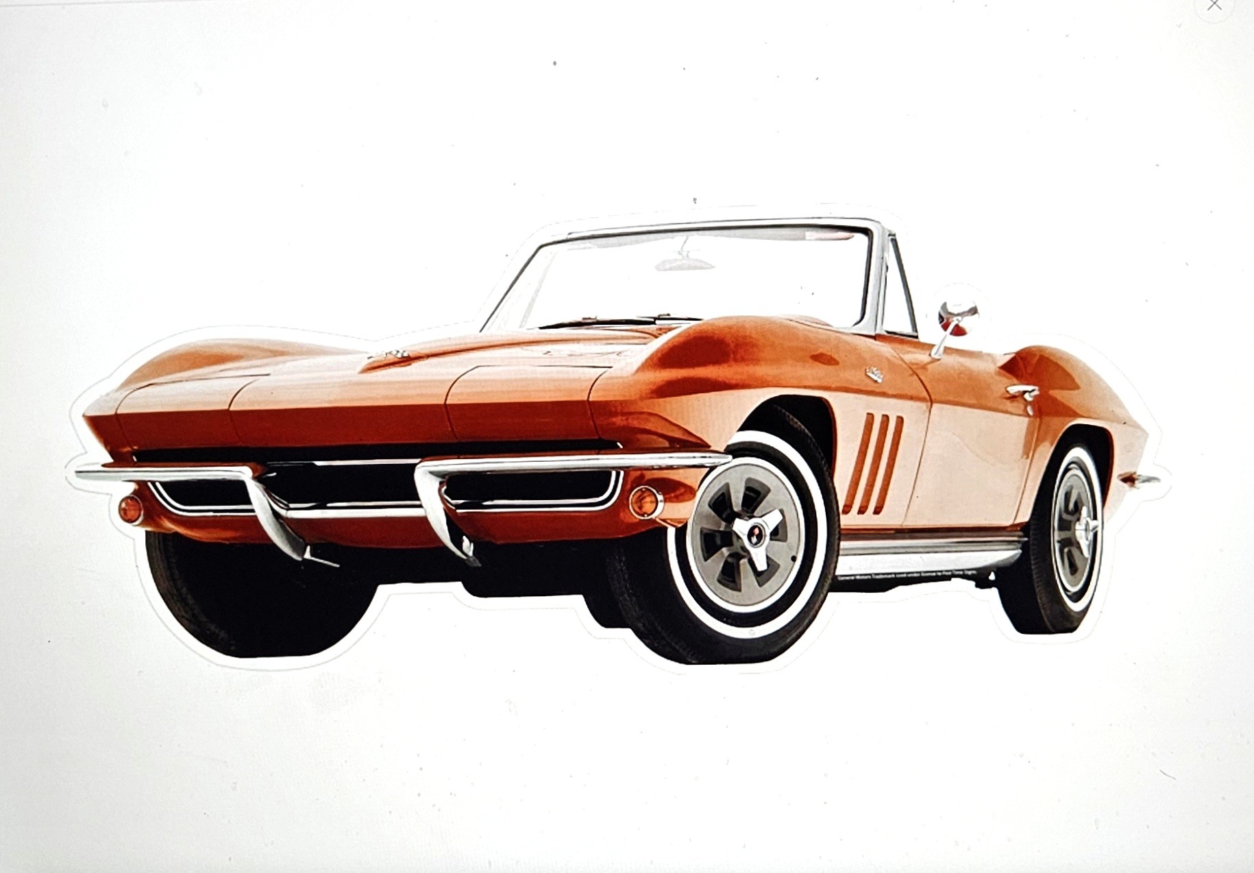 1964 Corvette Convertible Tan Metal Sign 28 x 12