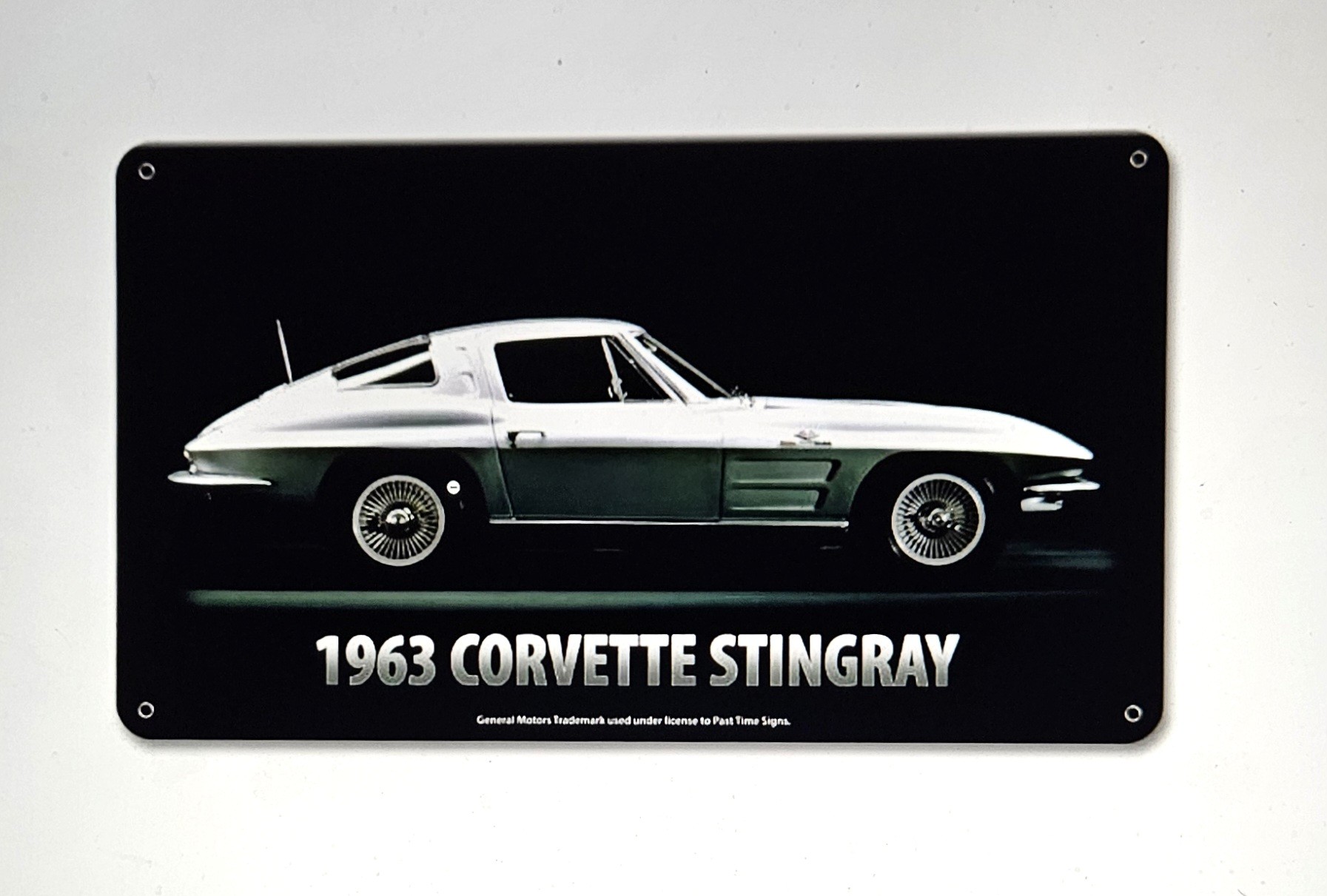 1963 Corvette Stingray Satin Metal Sign 14 x 8
